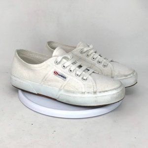 Superga Women White Low Top Sneaker Shoe Size 7.5